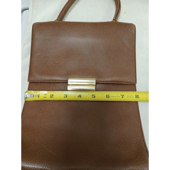 Vintage Cole Haan Long Rectangular Pebble Leather Satchel Bag 10x8 Quiet Luxury - Picture 15 of 16